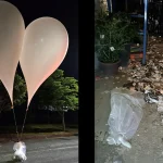 Corea del Norte envió globos con bolsas de “basura y mugre” a Corea del Sur