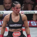 Así le quedó el rostro a Amanda Serrano tras perder ante Katie Taylor